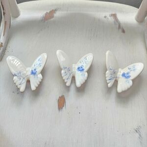 White and Blue Butterfly Wall Decor